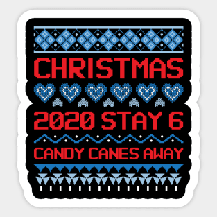 christmas 6 Candy Canes  away Sticker